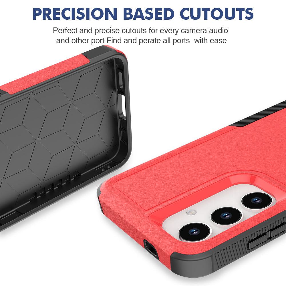 For Samsung Galaxy S24 Case Anti-drop Hard PC+TPU Mobile Phone Shell - Red