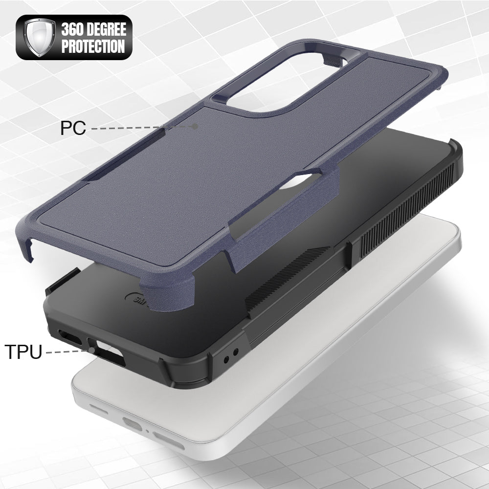 For Samsung Galaxy S24 Case Anti-drop Hard PC+TPU Mobile Phone Shell - Dark Blue
