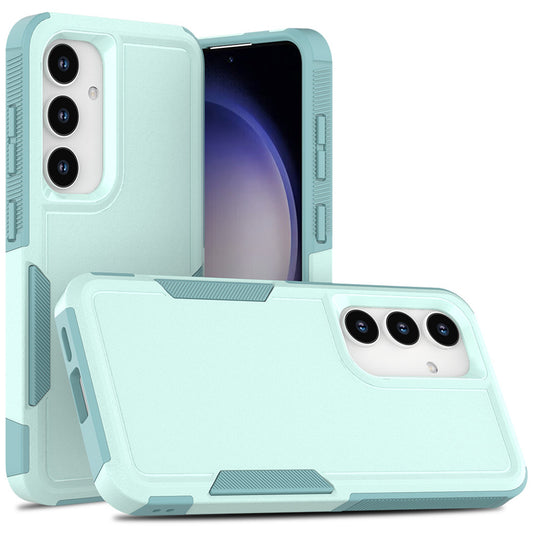 Anti-Drop Case for Samsung Galaxy S24+ Phone Shell Hard PC+Soft TPU Cover - Mint Green