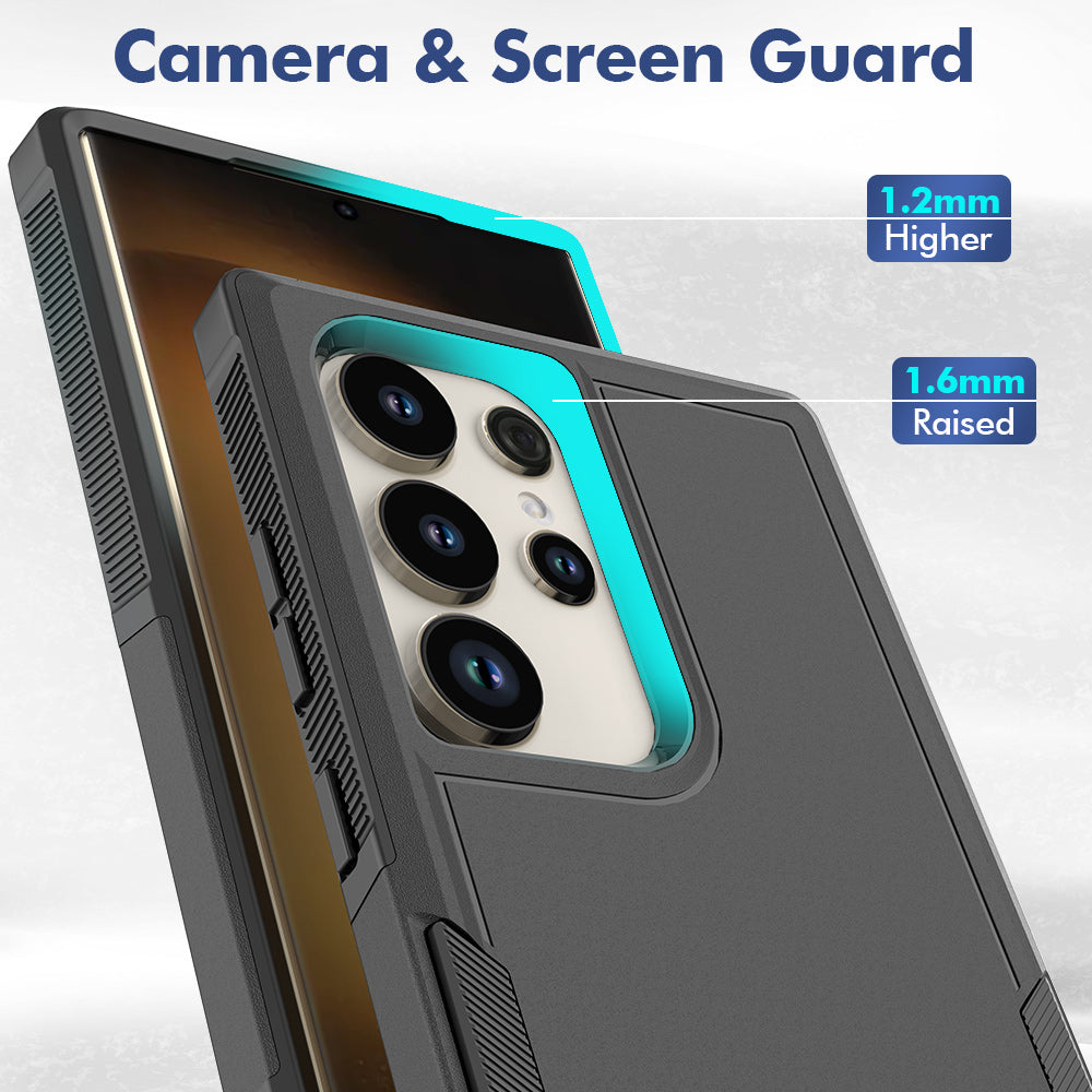 For Samsung Galaxy S24 Ultra Case Slim Hard PC+TPU Phone Protective Cover - Black