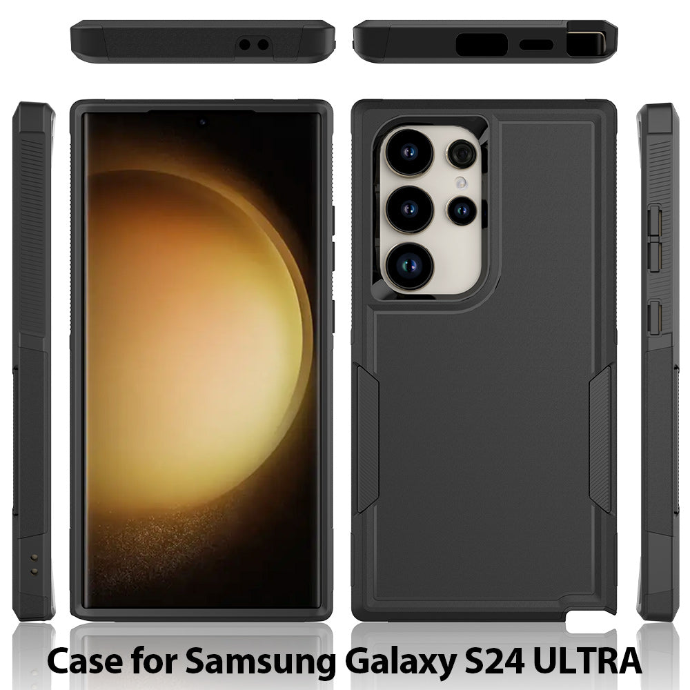 For Samsung Galaxy S24 Ultra Case Slim Hard PC+TPU Phone Protective Cover - Black
