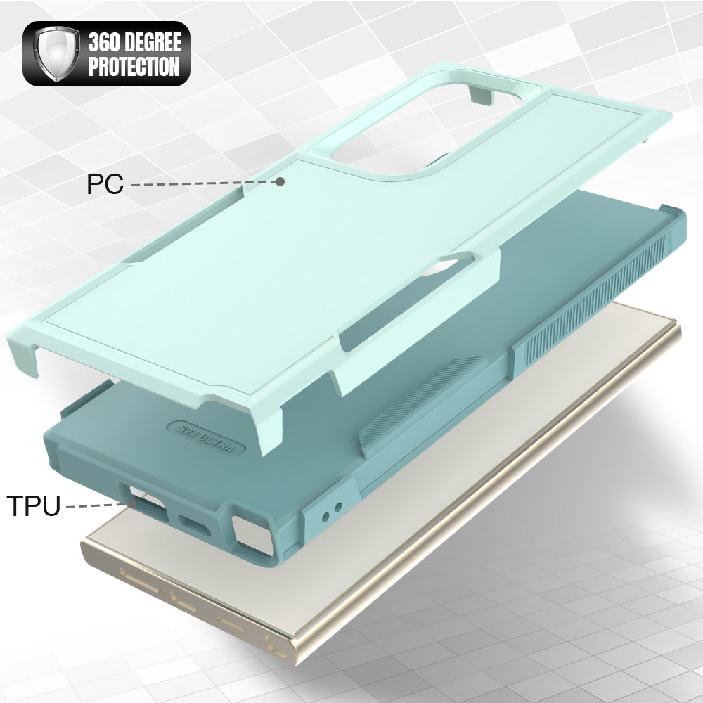 For Samsung Galaxy S24 Ultra Case Slim Hard PC+TPU Phone Protective Cover - Mint Green