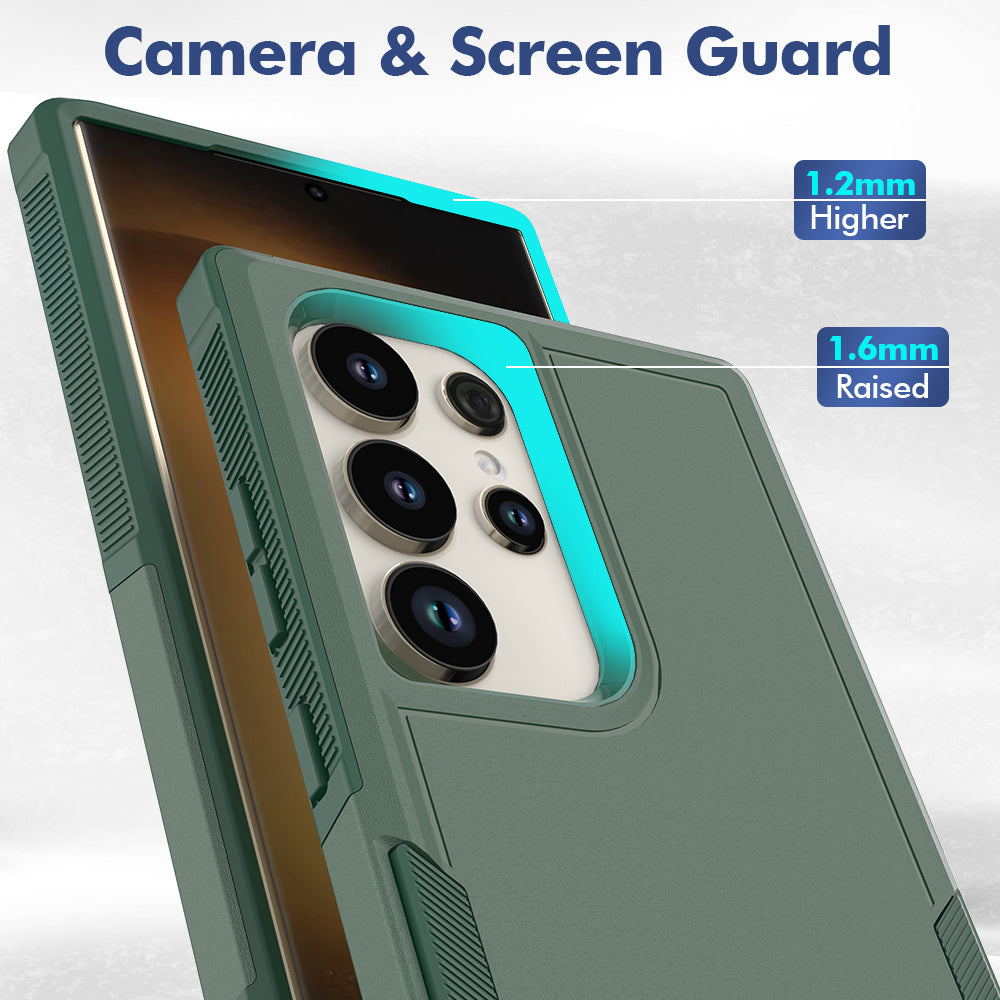 For Samsung Galaxy S24 Ultra Case Slim Hard PC+TPU Phone Protective Cover - Dark Green