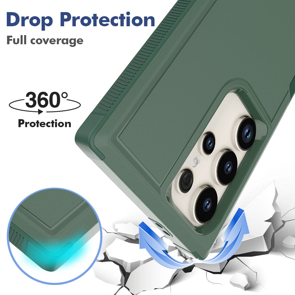 For Samsung Galaxy S24 Ultra Case Slim Hard PC+TPU Phone Protective Cover - Dark Green