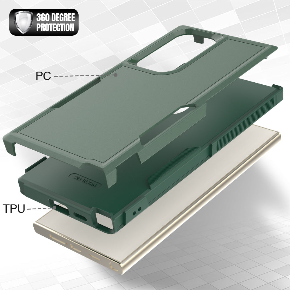 For Samsung Galaxy S24 Ultra Case Slim Hard PC+TPU Phone Protective Cover - Dark Green