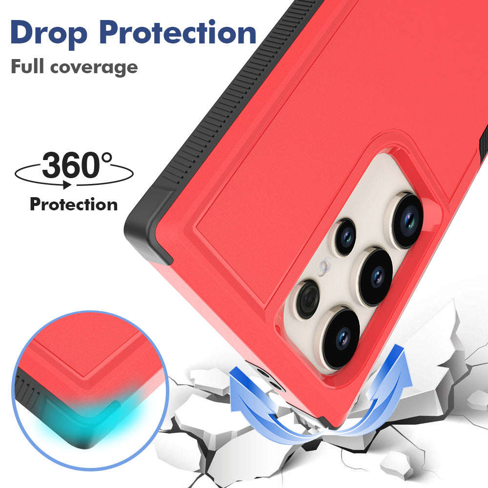 For Samsung Galaxy S24 Ultra Case Slim Hard PC+TPU Phone Protective Cover - Red