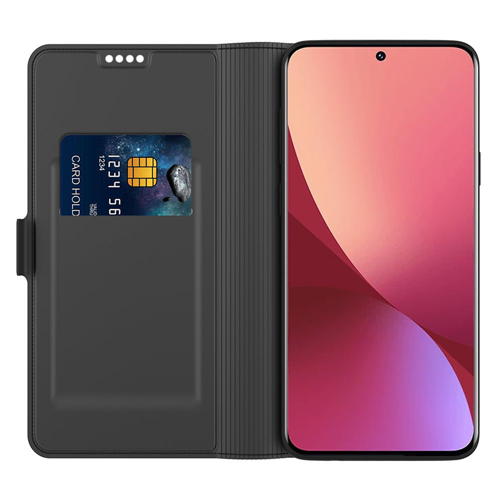 For Xiaomi Redmi Note 13 5G Phone Case PU Leather Stand Cover with Card Slots - Black