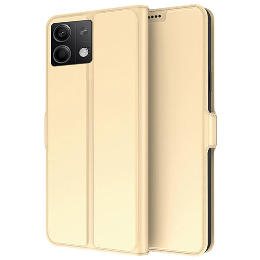 For Xiaomi Redmi Note 13 5G Phone Case PU Leather Stand Cover with Card Slots - Gold