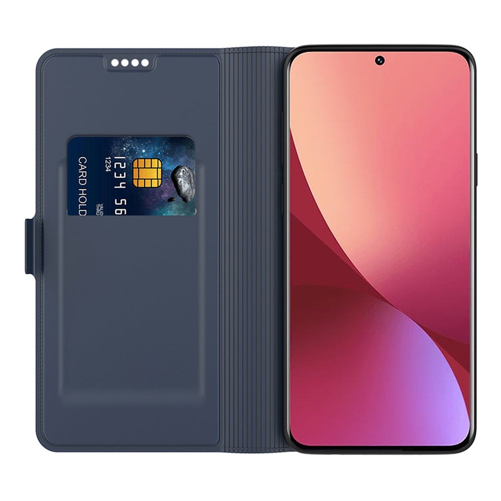 For Xiaomi Redmi Note 13 5G Phone Case PU Leather Stand Cover with Card Slots - Blue