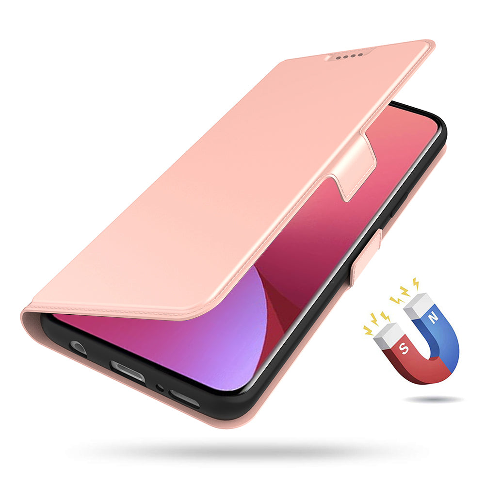 For Xiaomi Redmi Note 13 5G Phone Case PU Leather Stand Cover with Card Slots - Rose Gold