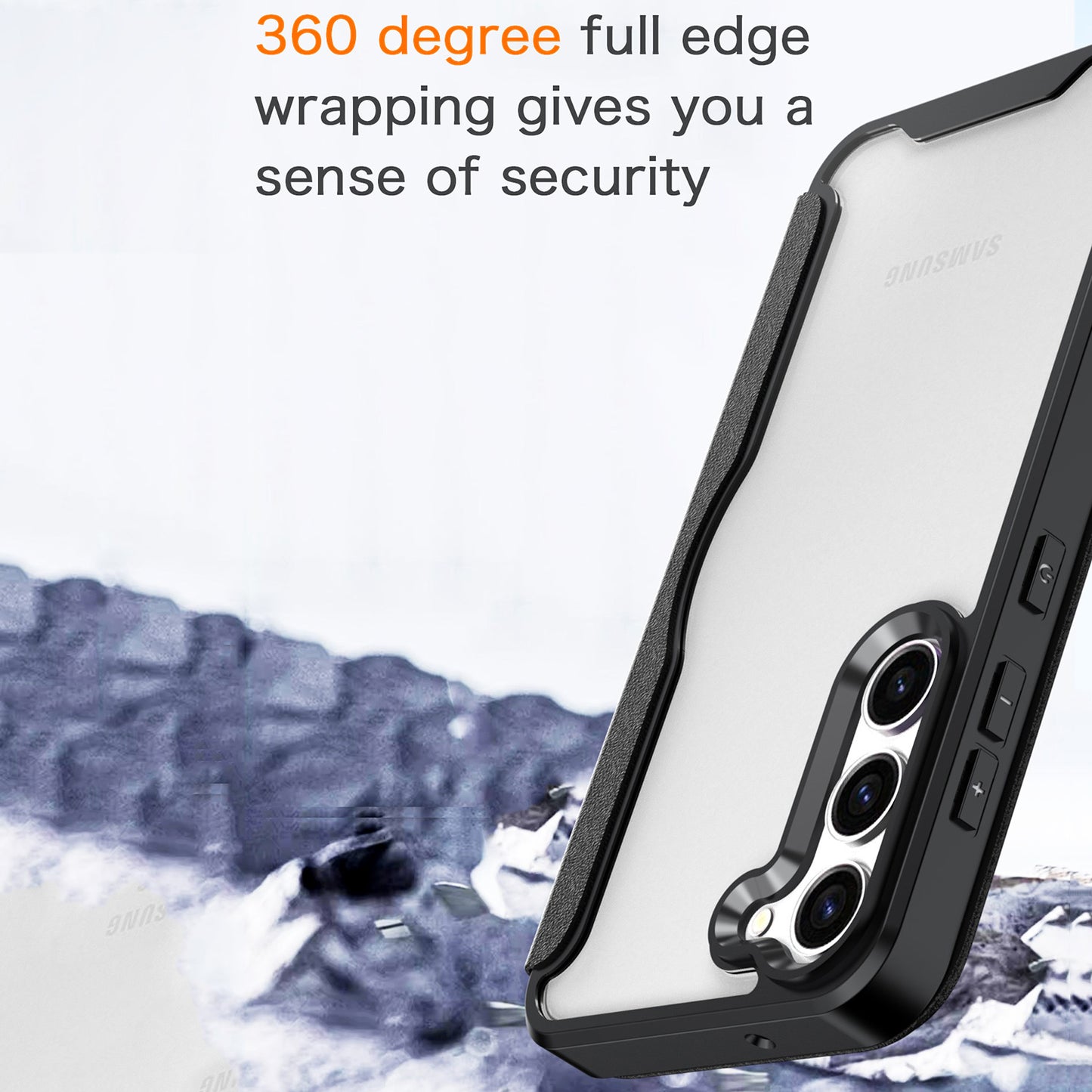 For Samsung Galaxy S24 Case Anti-scratch TPU+Acrylic+PU Leather Phone Cover - Black