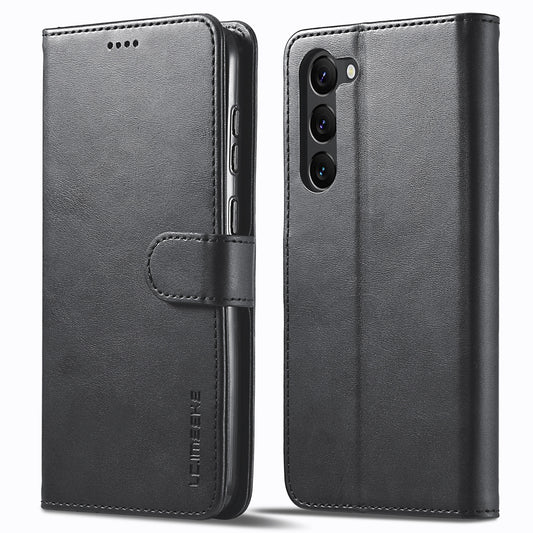 LC.IMEEKE For Samsung Galaxy S24 Case Anti-drop Leather Wallet Phone Cover - Black