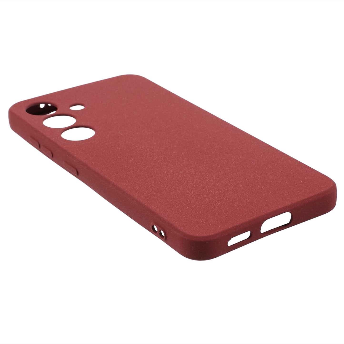 For Samsung Galaxy S24 Phone Case TPU Double-Sided Matte Cover - Wine Red