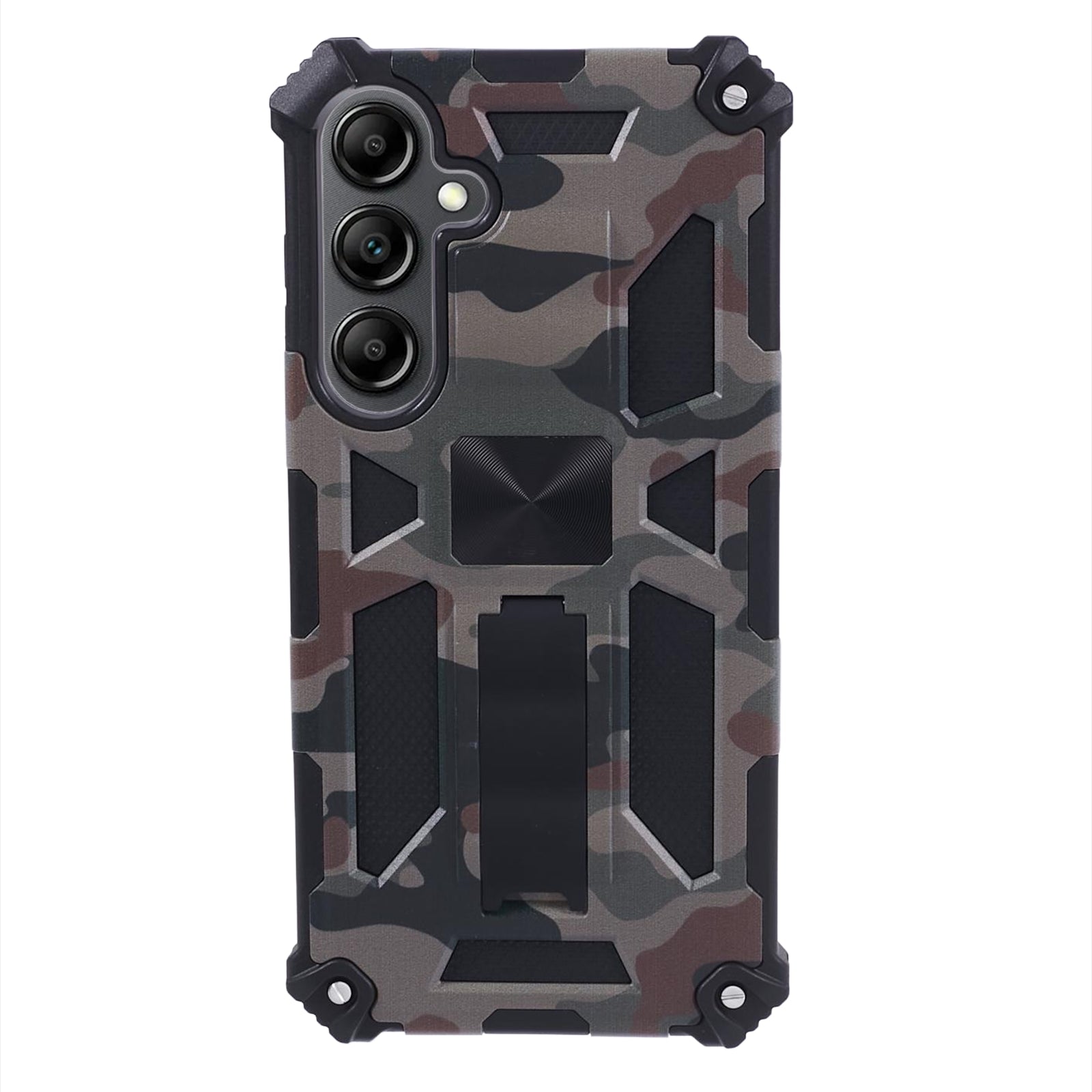 For Samsung Galaxy S24+ Case Camouflage Pattern Kickstand Protective Phone Cover - Army Green