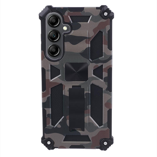 For Samsung Galaxy S24+ Case Camouflage Pattern Kickstand Protective Phone Cover - Army Green