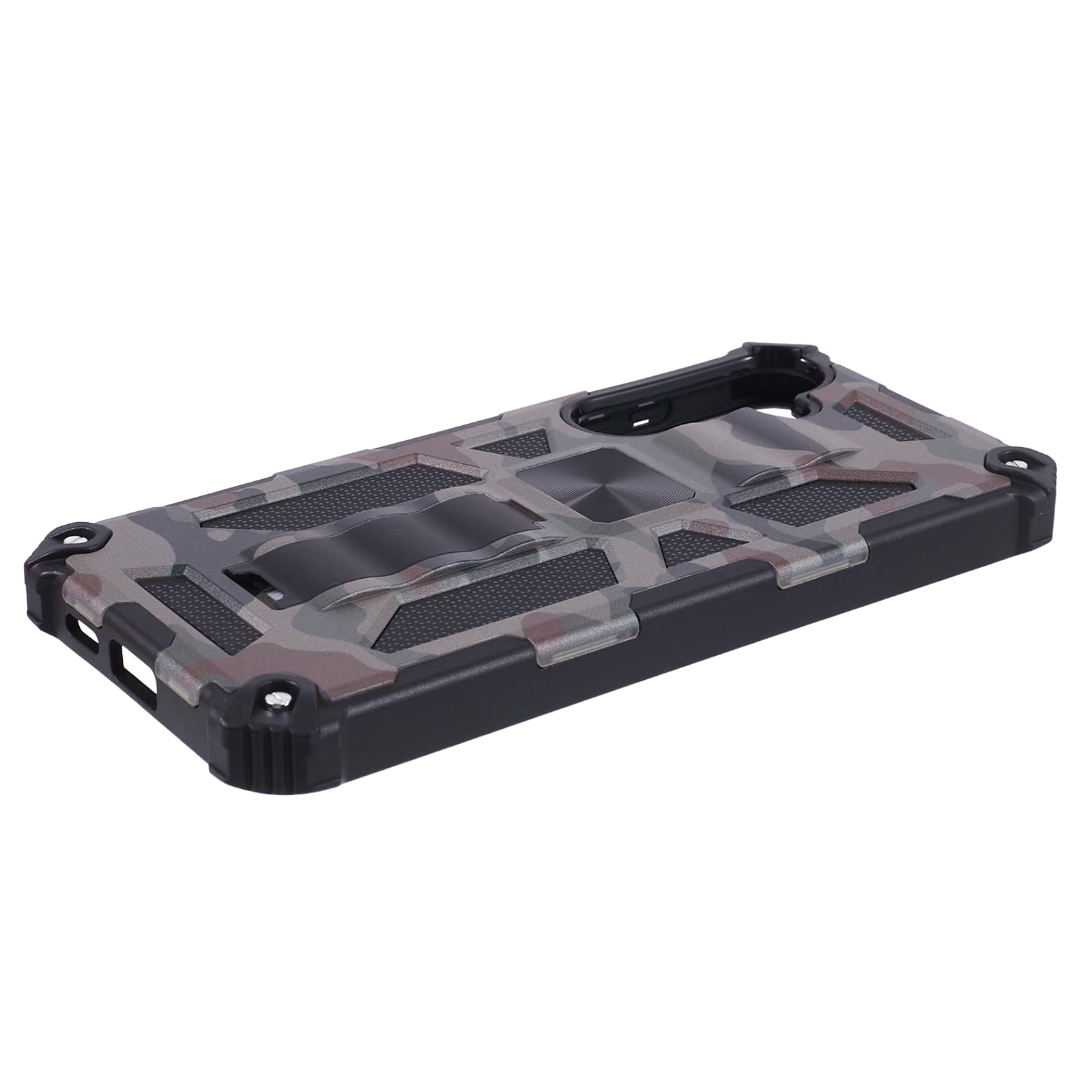 For Samsung Galaxy S24+ Case Camouflage Pattern Kickstand Protective Phone Cover - Army Green