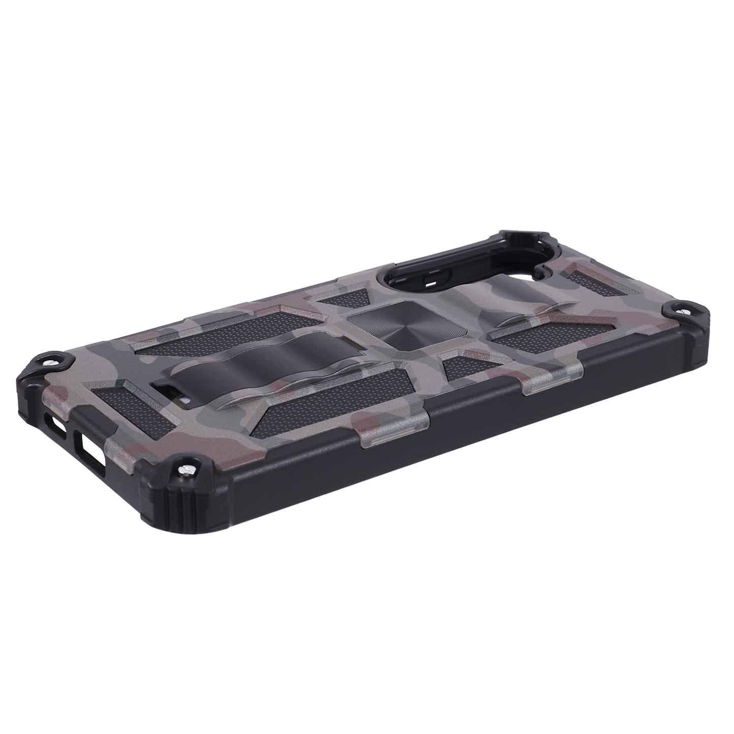 For Samsung Galaxy S24+ Case Camouflage Pattern Kickstand Protective Phone Cover - Army Green