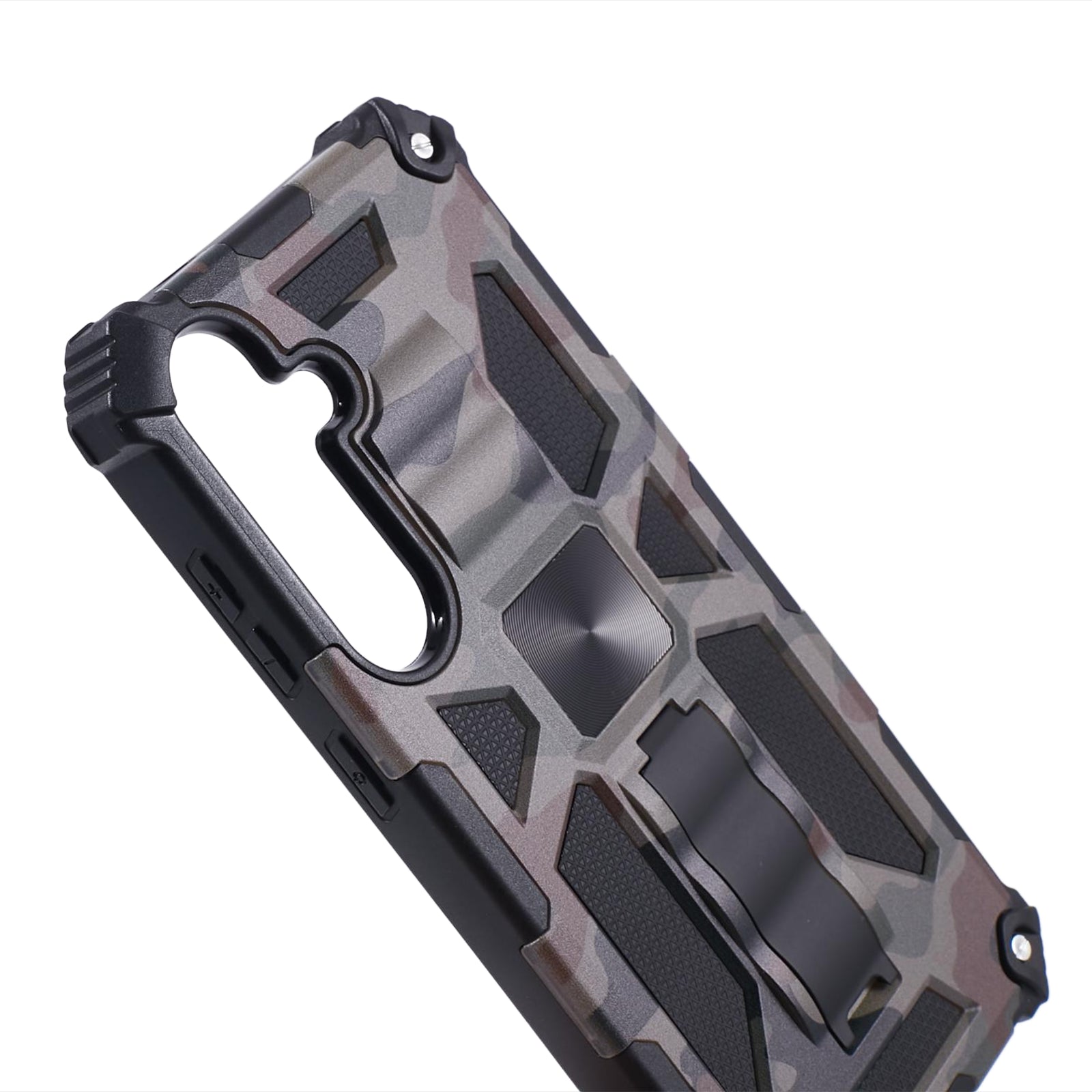 For Samsung Galaxy S24+ Case Camouflage Pattern Kickstand Protective Phone Cover - Army Green