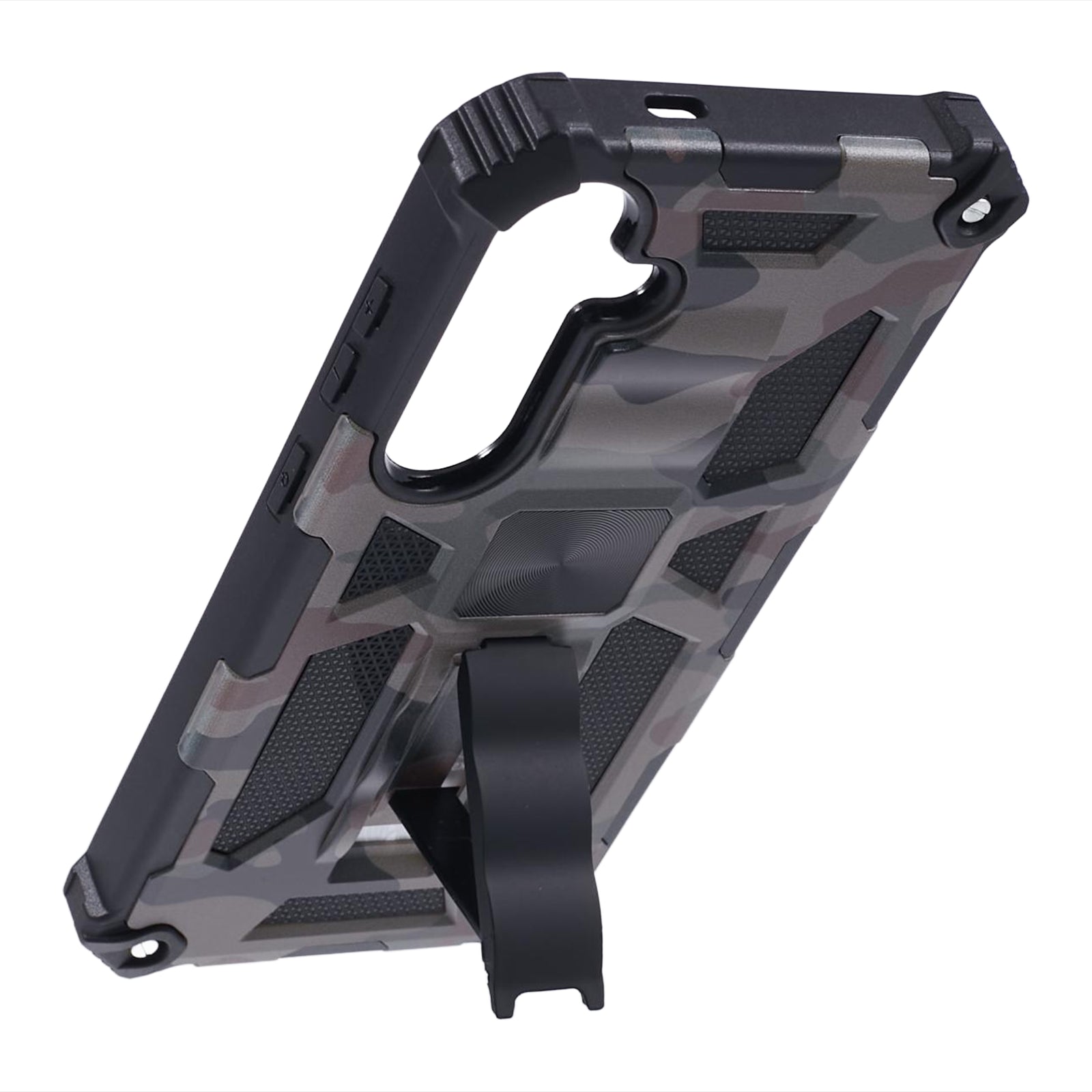 For Samsung Galaxy S24+ Case Camouflage Pattern Kickstand Protective Phone Cover - Army Green