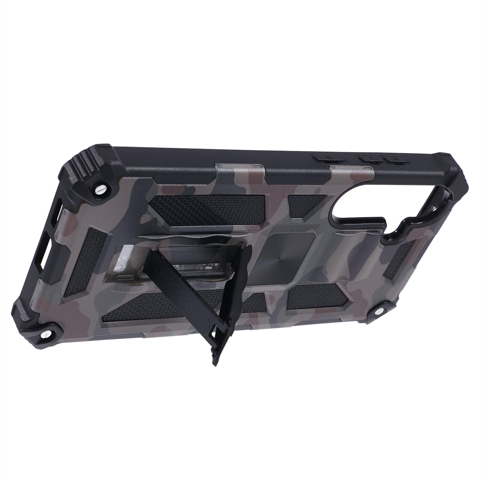 For Samsung Galaxy S24+ Case Camouflage Pattern Kickstand Protective Phone Cover - Army Green