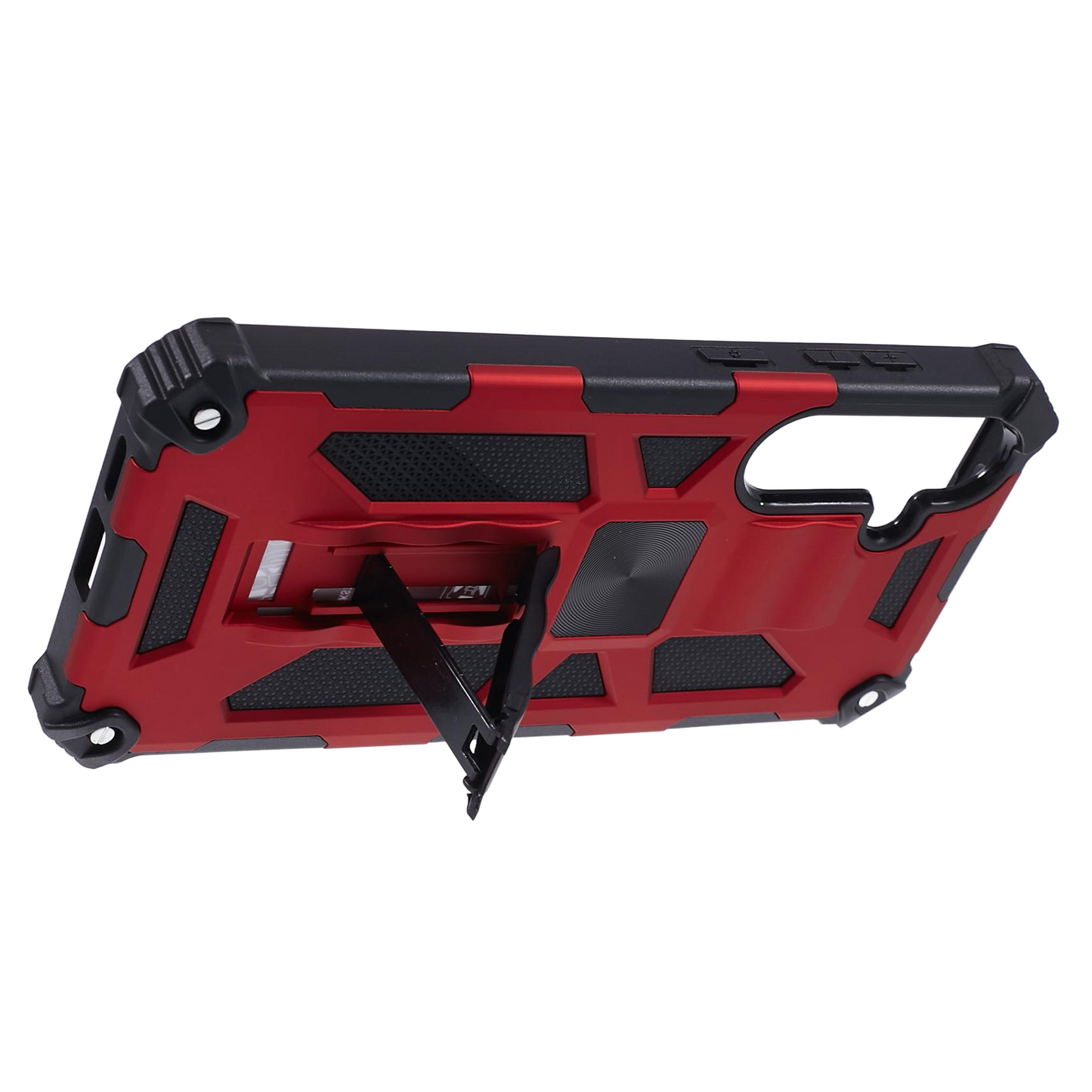 For Samsung Galaxy S24+ Kickstand Case Hybrid Hard PC Soft TPU Shockproof Phone Cover - Red