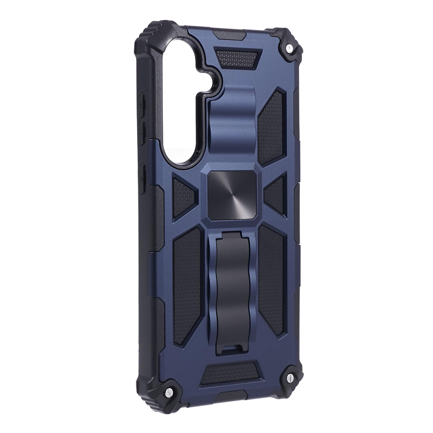For Samsung Galaxy S24+ Kickstand Case Hybrid Hard PC Soft TPU Shockproof Phone Cover - Blue