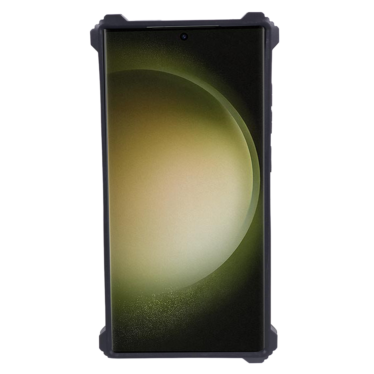 For Samsung Galaxy S24 Ultra Case Camouflage Kickstand Plastic+TPU Cell Phone Cover - Light Green