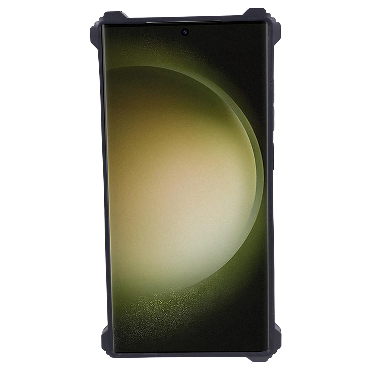 For Samsung Galaxy S24 Ultra Case Camouflage Kickstand Plastic+TPU Cell Phone Cover - Black