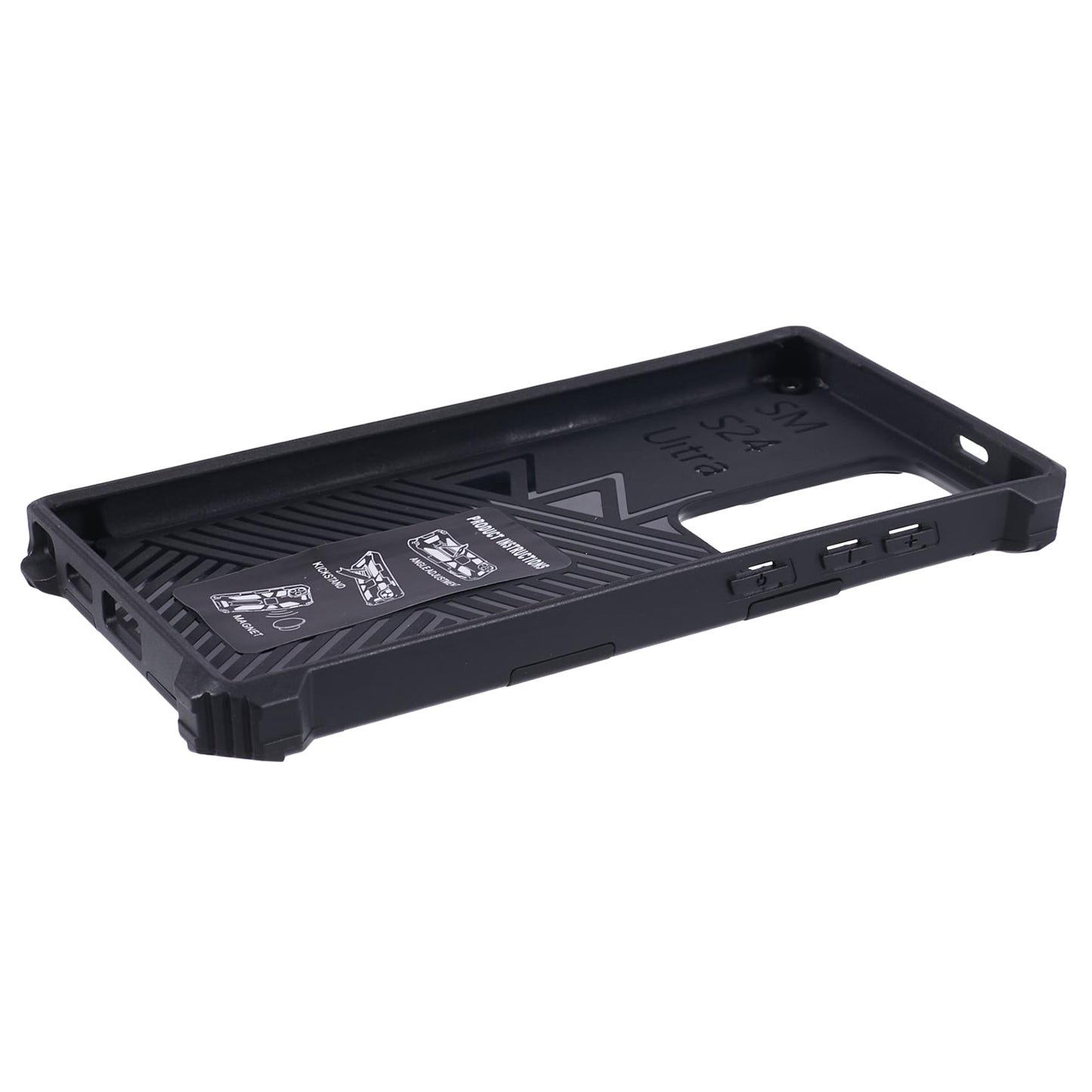 For Samsung Galaxy S24 Ultra Case PC + TPU Anti-drop Phone Cover with Kickstand - Black