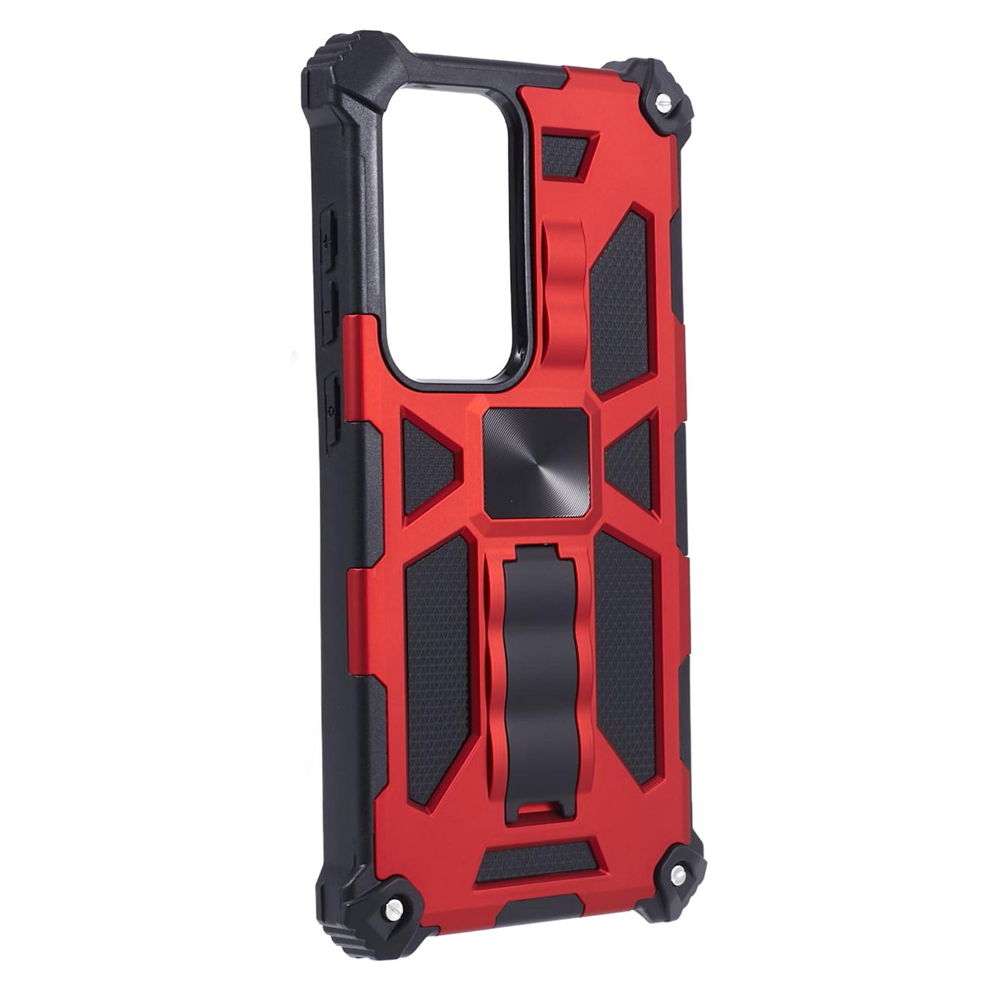 For Samsung Galaxy S24 Ultra Case PC + TPU Anti-drop Phone Cover with Kickstand - Red