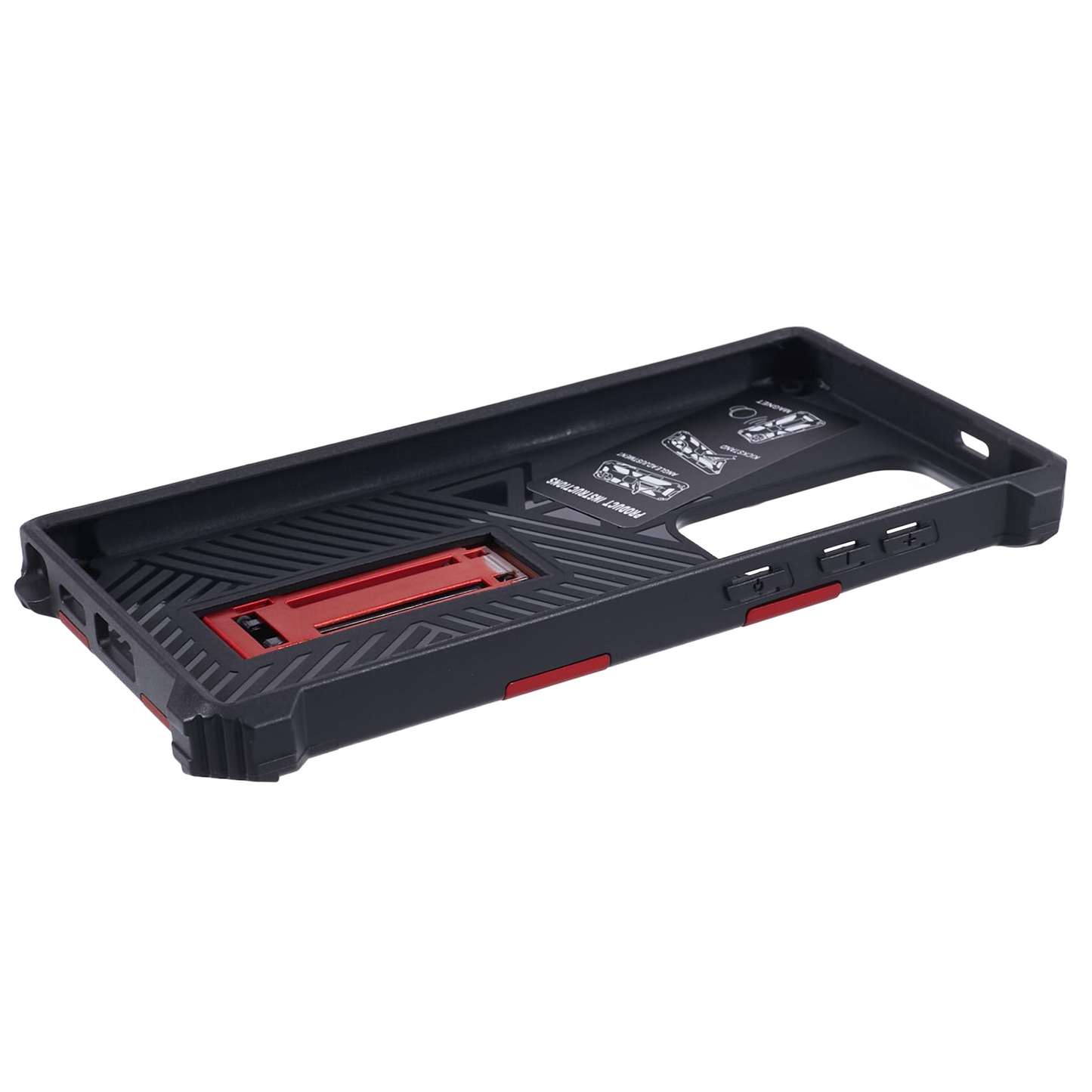 For Samsung Galaxy S24 Ultra Case PC + TPU Anti-drop Phone Cover with Kickstand - Red