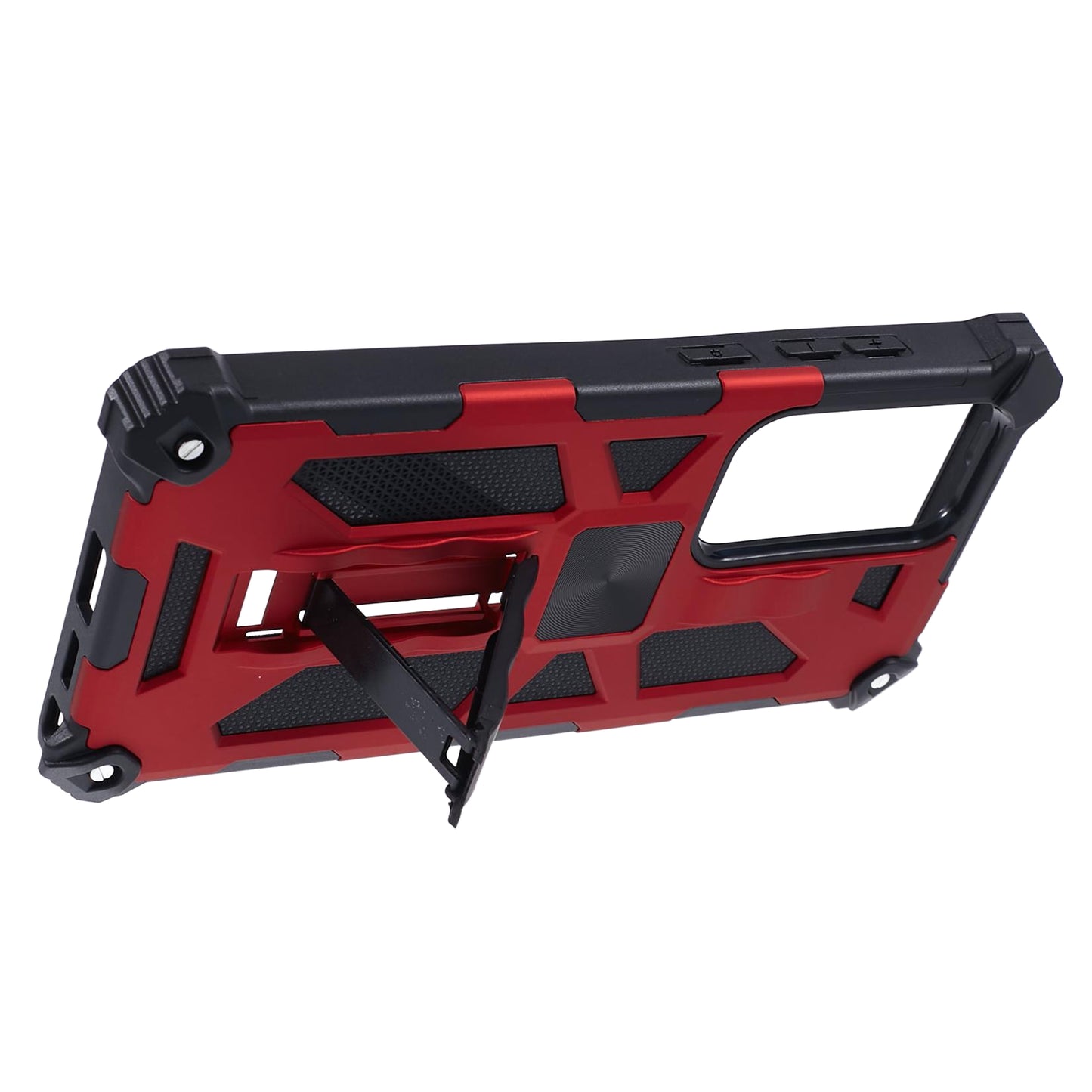 For Samsung Galaxy S24 Ultra Case PC + TPU Anti-drop Phone Cover with Kickstand - Red