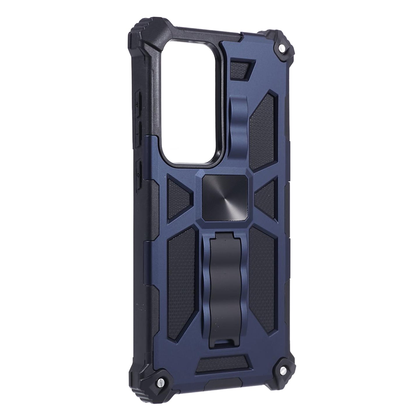 For Samsung Galaxy S24 Ultra Case PC + TPU Anti-drop Phone Cover with Kickstand - Blue