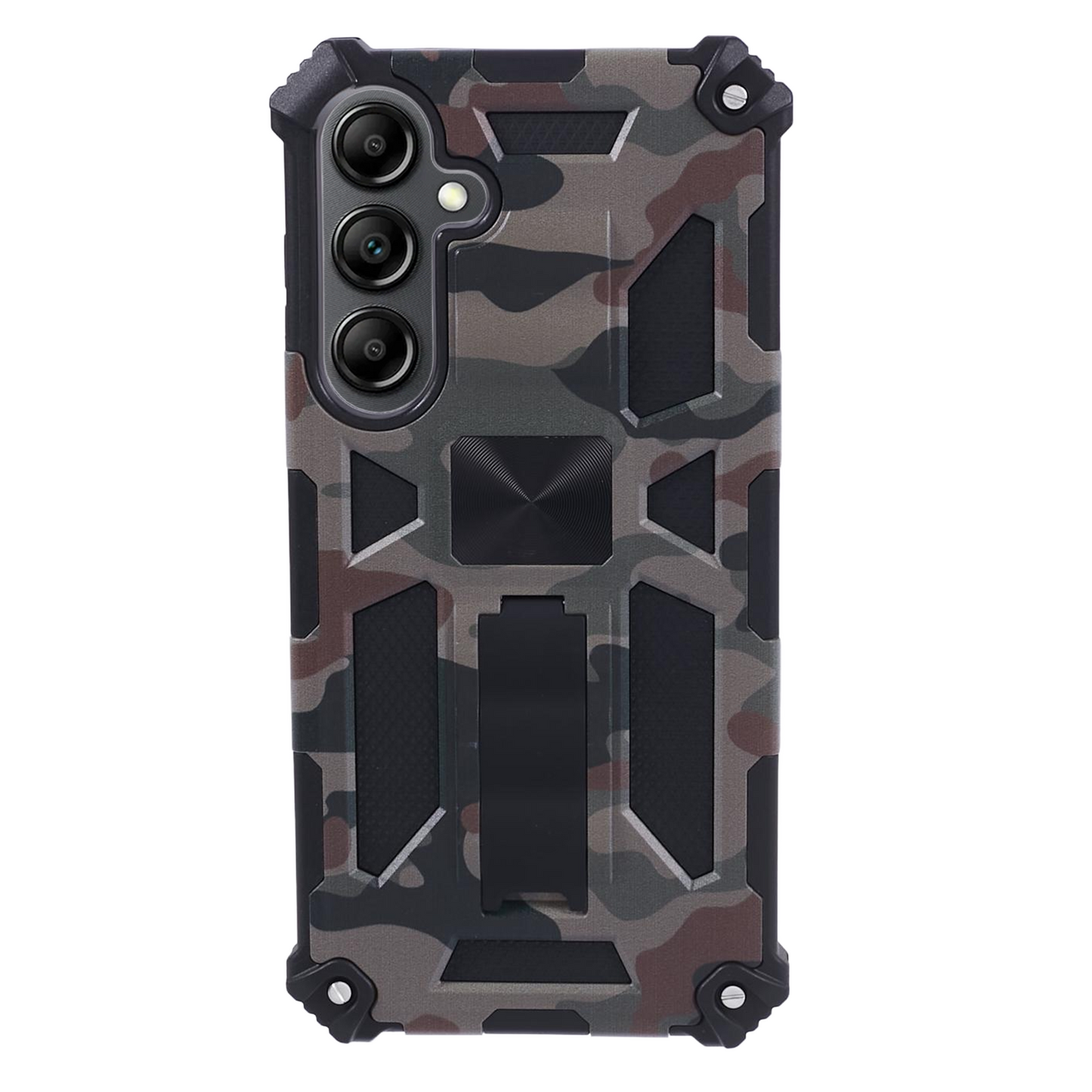 For Samsung Galaxy S24 Camouflage Pattern Case Kickstand TPU+PC Phone Cover - Army Green
