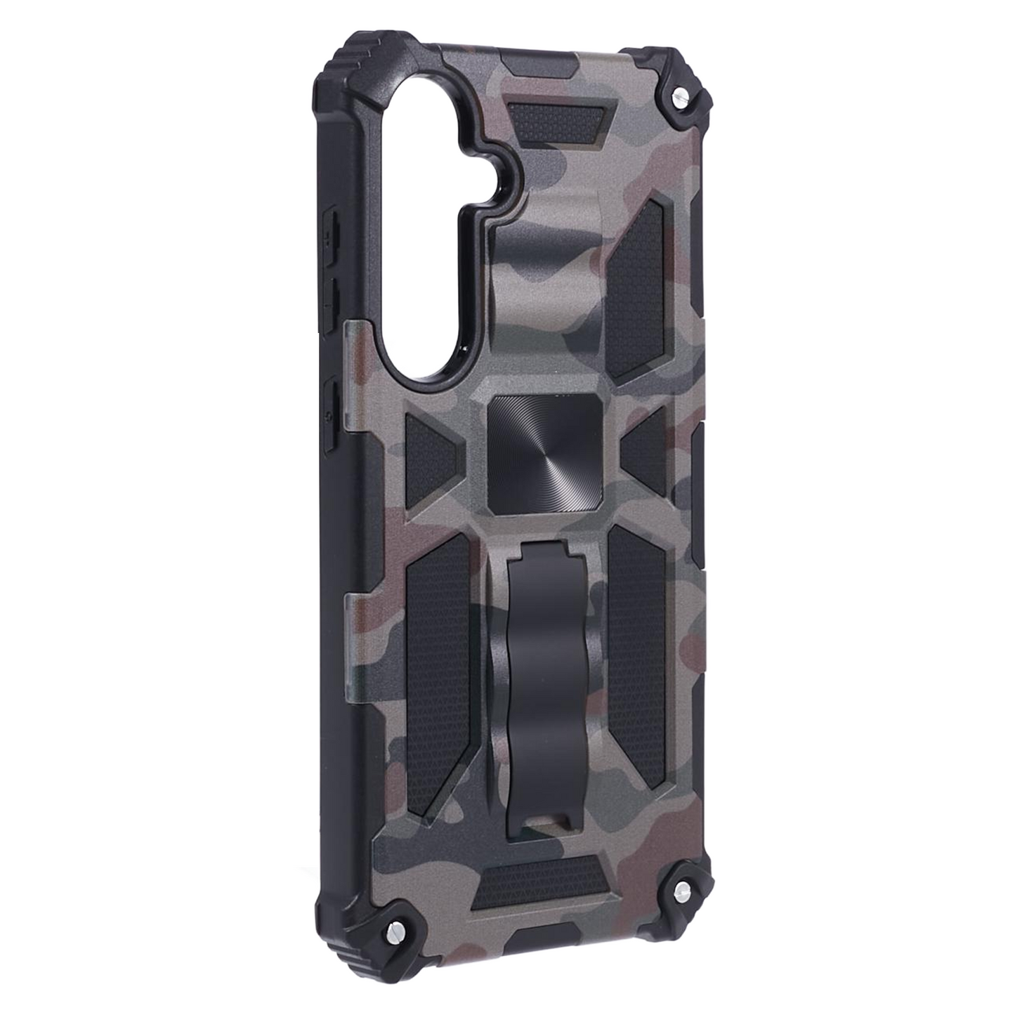 For Samsung Galaxy S24 Camouflage Pattern Case Kickstand TPU+PC Phone Cover - Army Green