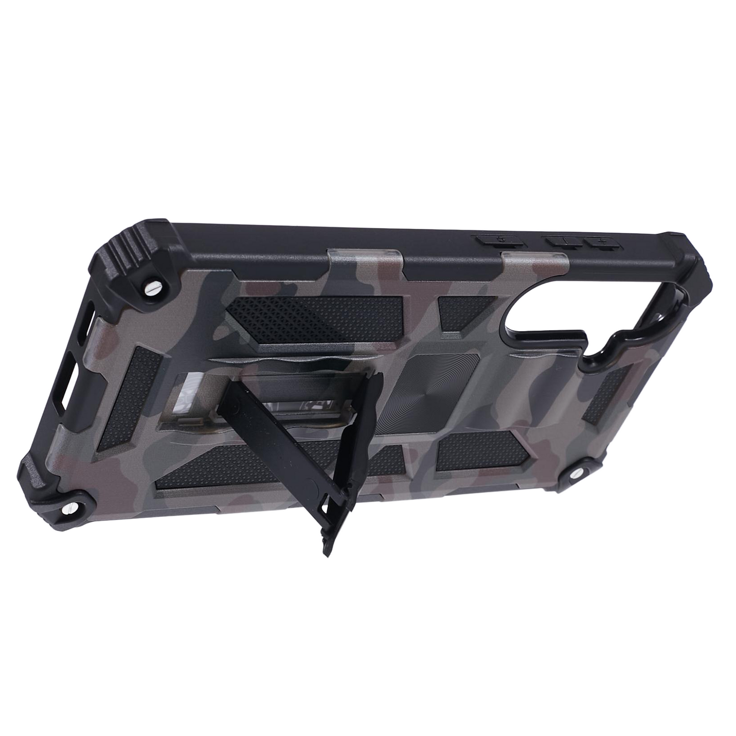 For Samsung Galaxy S24 Camouflage Pattern Case Kickstand TPU+PC Phone Cover - Army Green