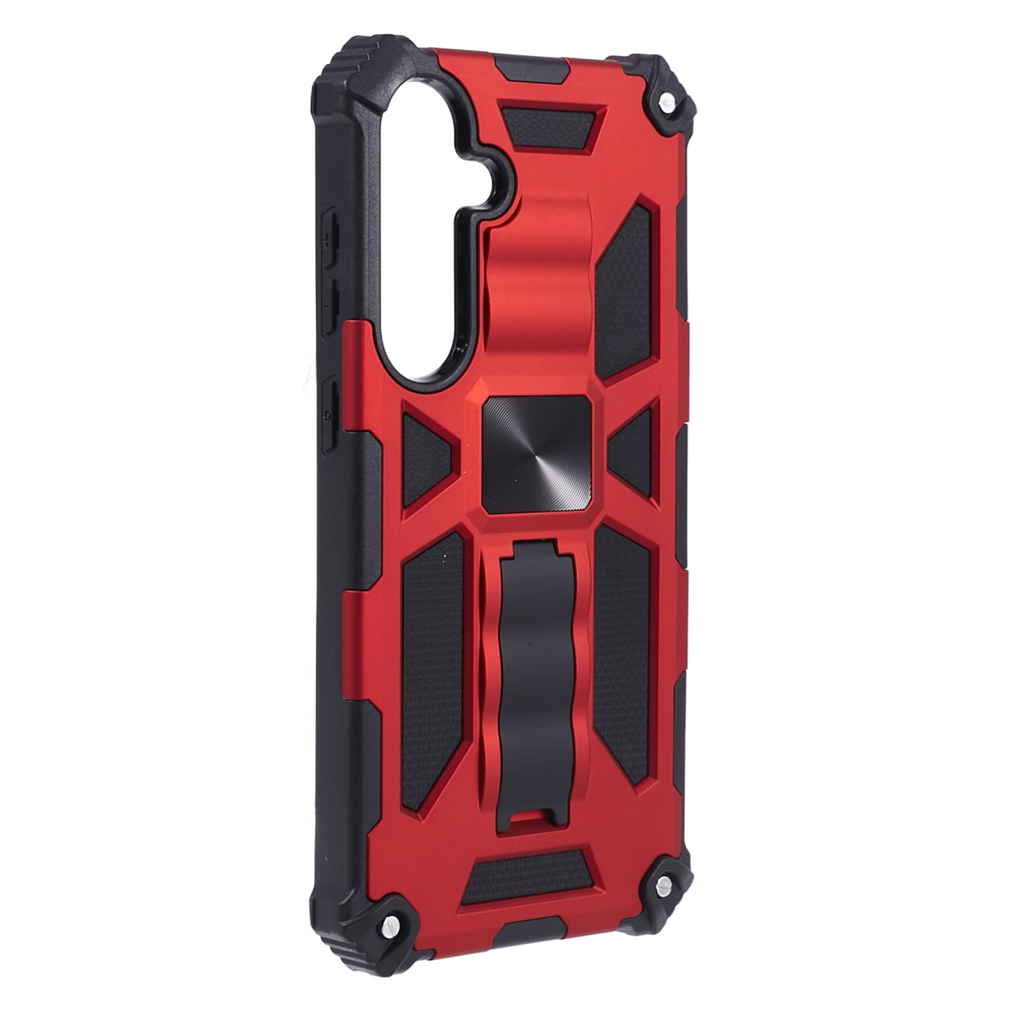 For Samsung Galaxy S24 Case Kickstand Protective Phone Cover Work with Magnetic Car Mount - Red