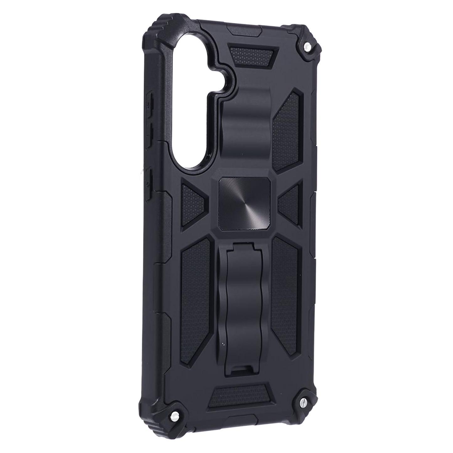For Samsung Galaxy S24 Case Kickstand Protective Phone Cover Work with Magnetic Car Mount - Black