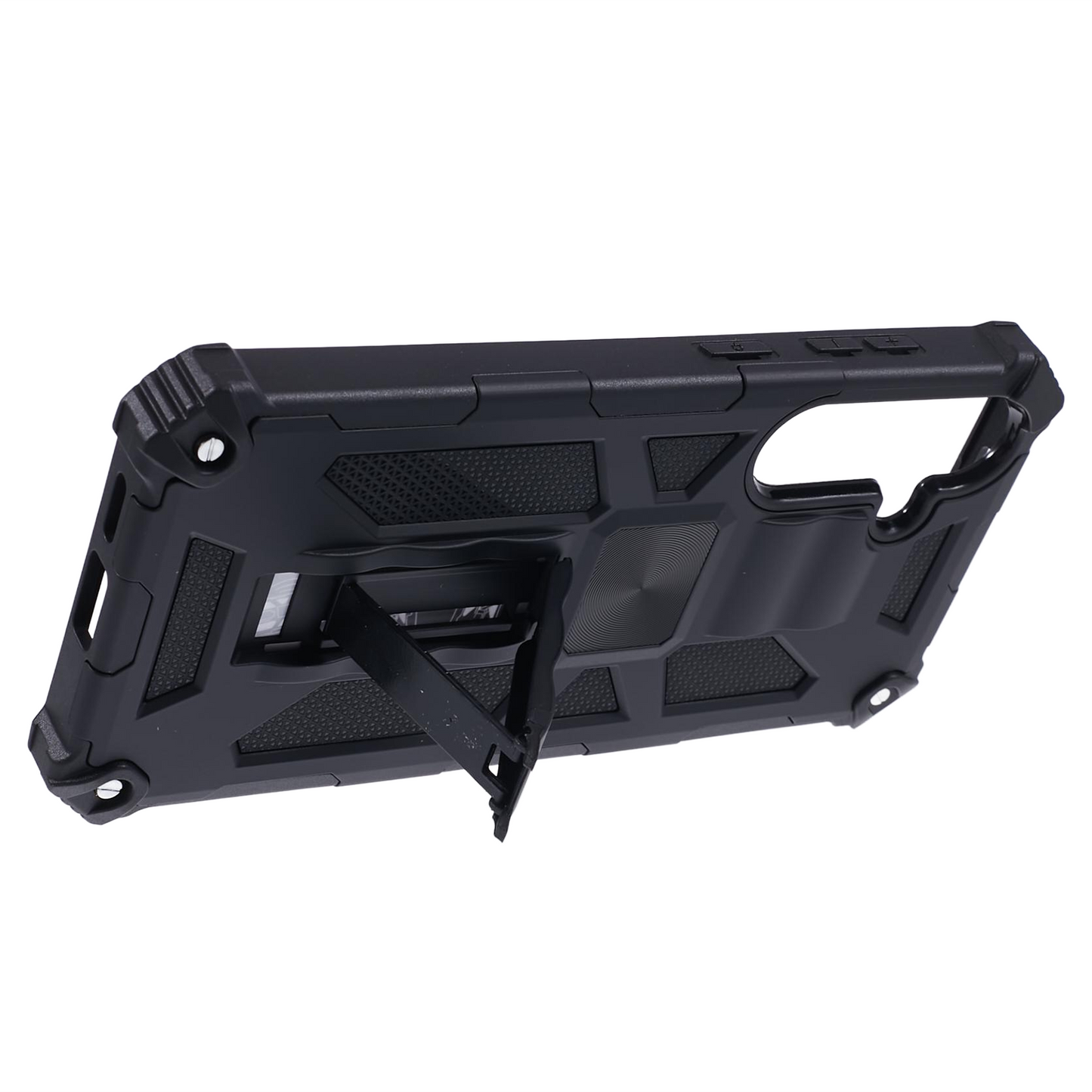 For Samsung Galaxy S24 Case Kickstand Protective Phone Cover Work with Magnetic Car Mount - Black