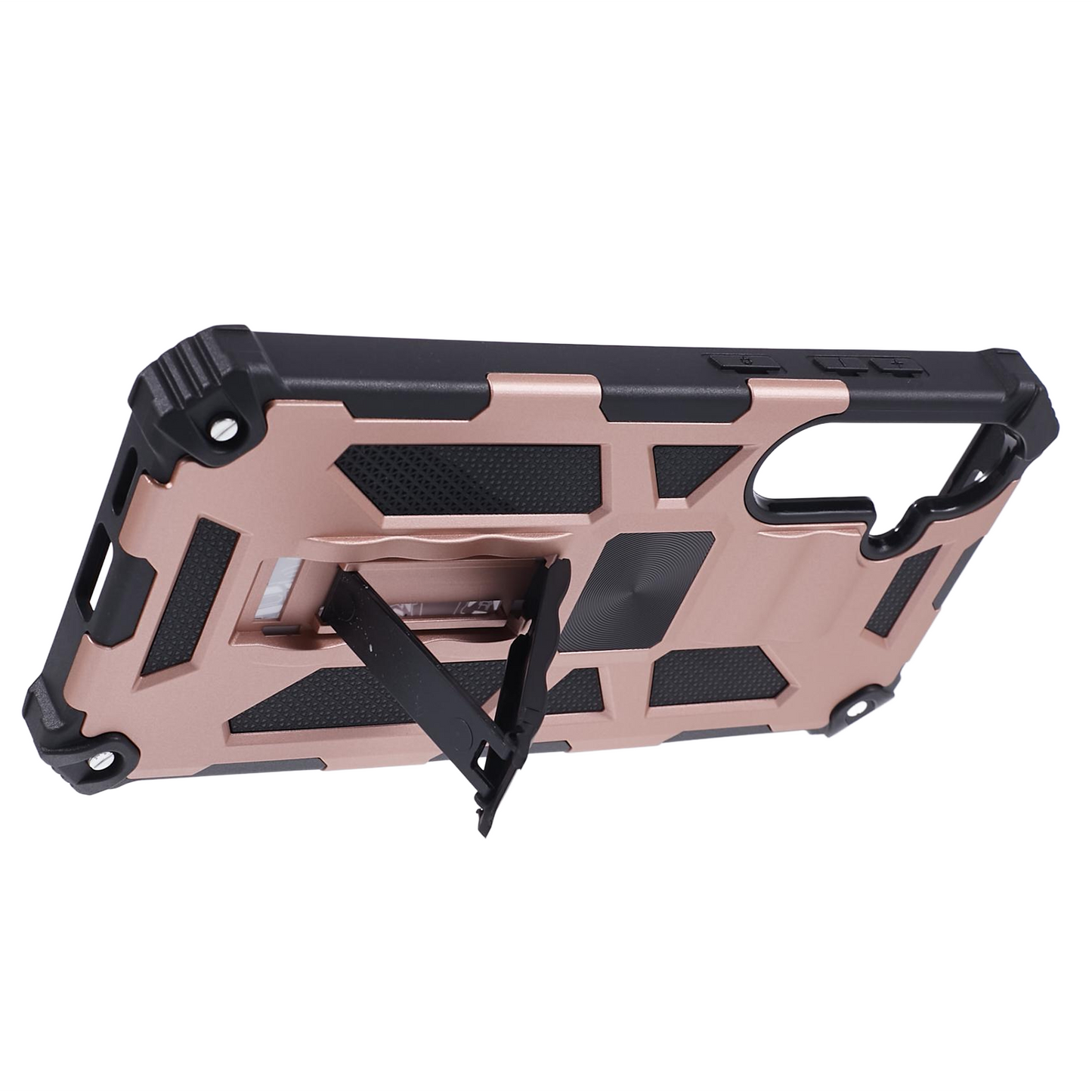 For Samsung Galaxy S24 Case Kickstand Protective Phone Cover Work with Magnetic Car Mount - Rose Gold