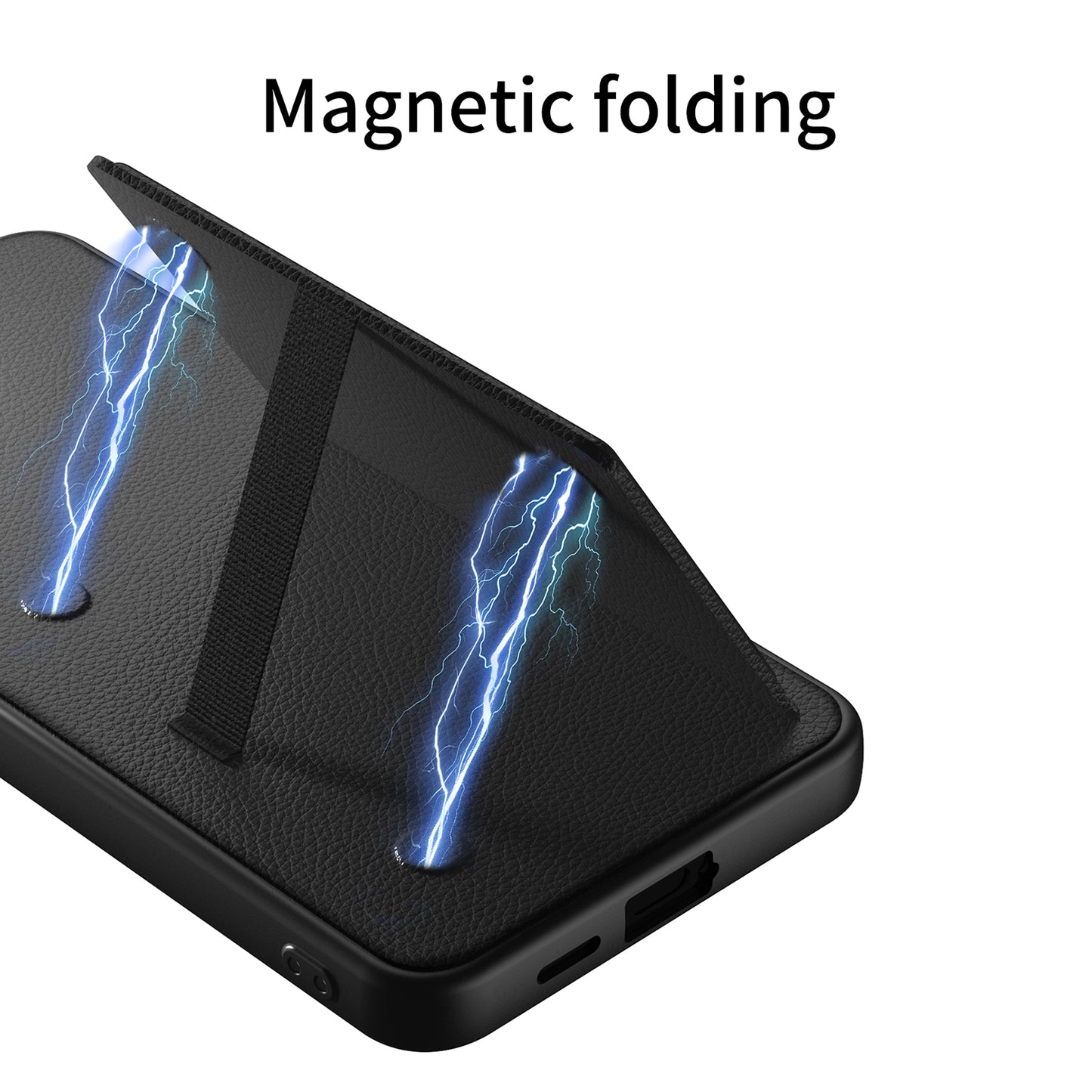 GKK For Samsung Galaxy S24+ Phone Case Magnetic Folding Kickstand Cover with Card Slot - Silver