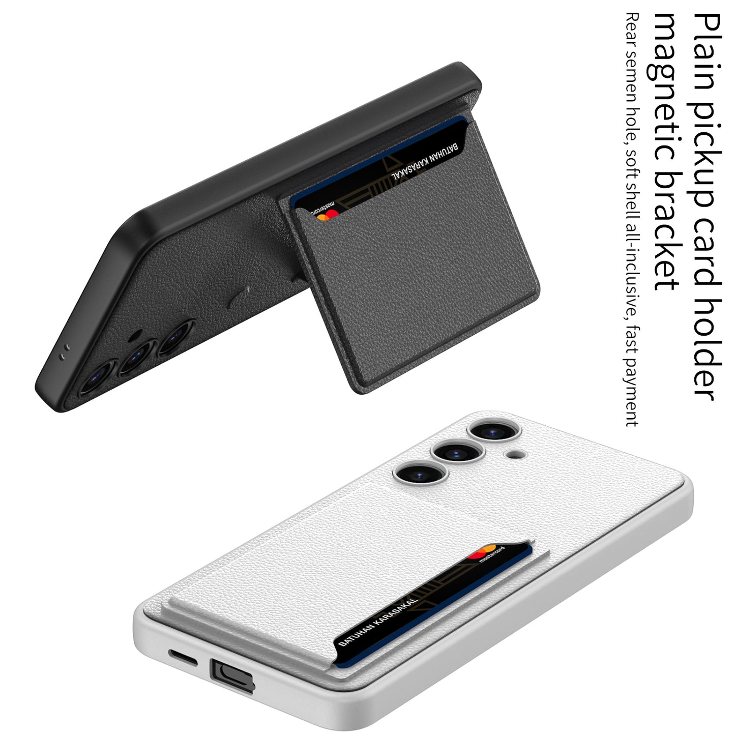GKK For Samsung Galaxy S24+ Phone Case Magnetic Folding Kickstand Cover with Card Slot - Silver