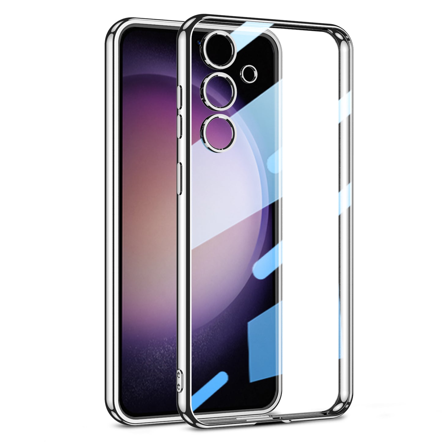 GKK For Samsung Galaxy S24+ Shockproof Case Anti-Scratch Electroplating TPU Clear Phone Cover - Silver