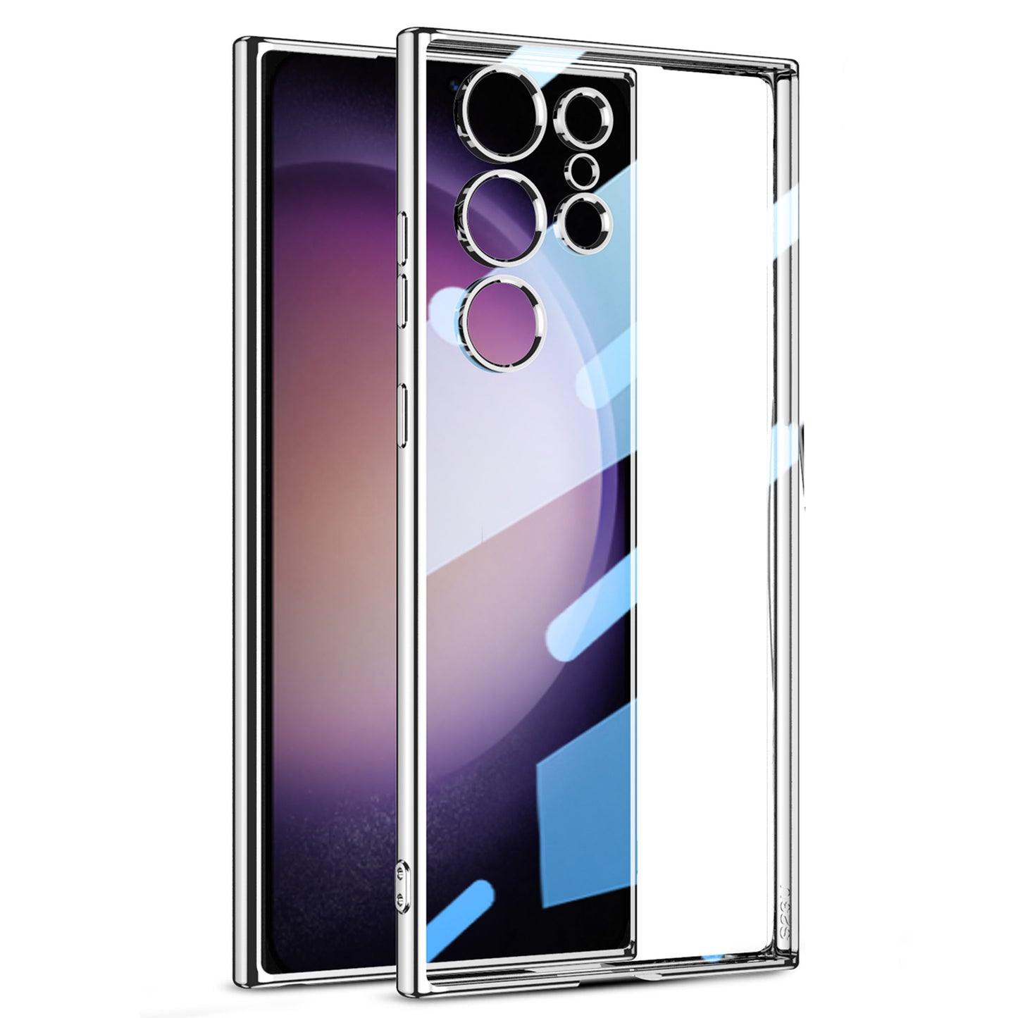 GKK For Samsung Galaxy S24 Ultra Protective Case Electroplating Crystal Clear TPU Phone Cover - Silver