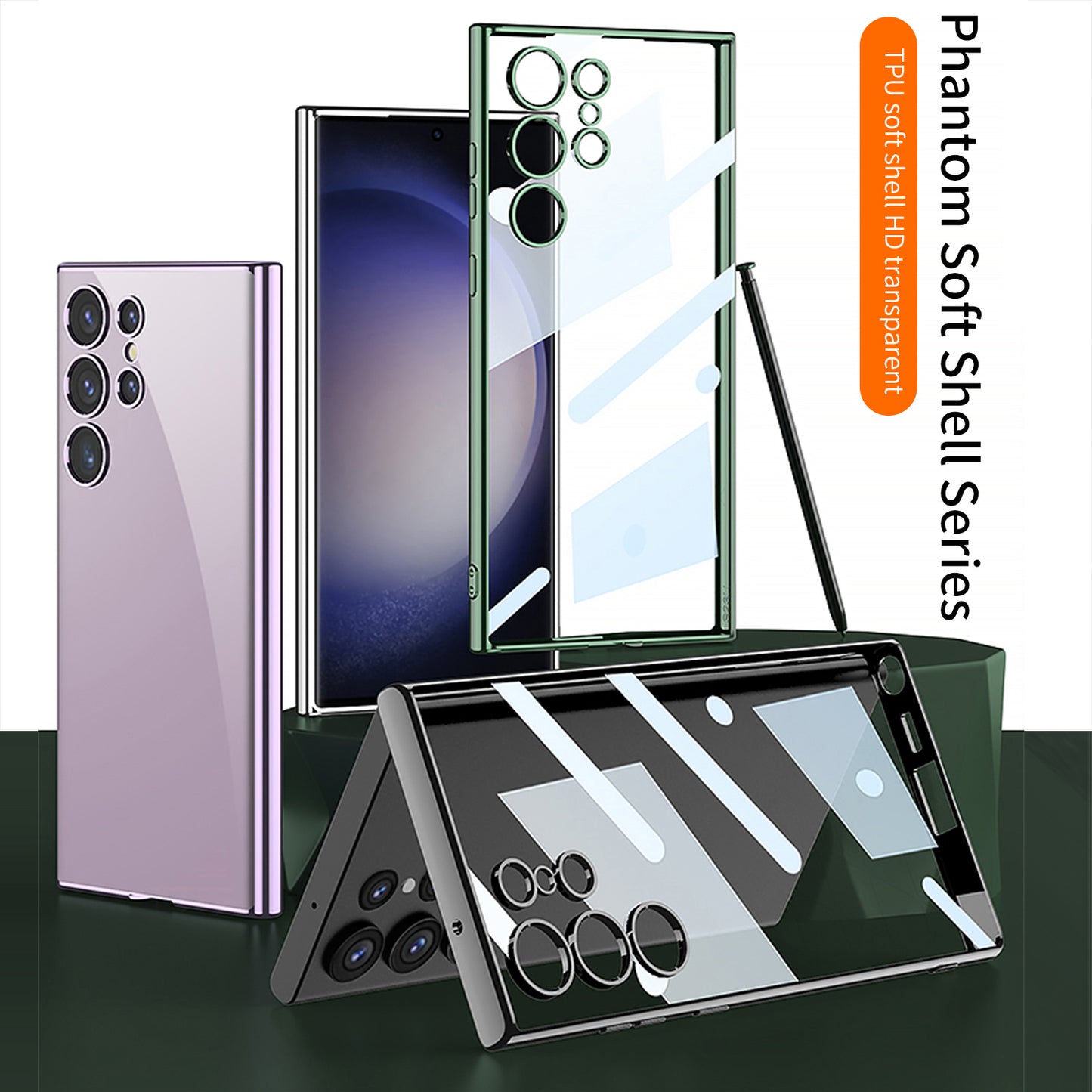 GKK For Samsung Galaxy S24 Ultra Protective Case Electroplating Crystal Clear TPU Phone Cover - Silver