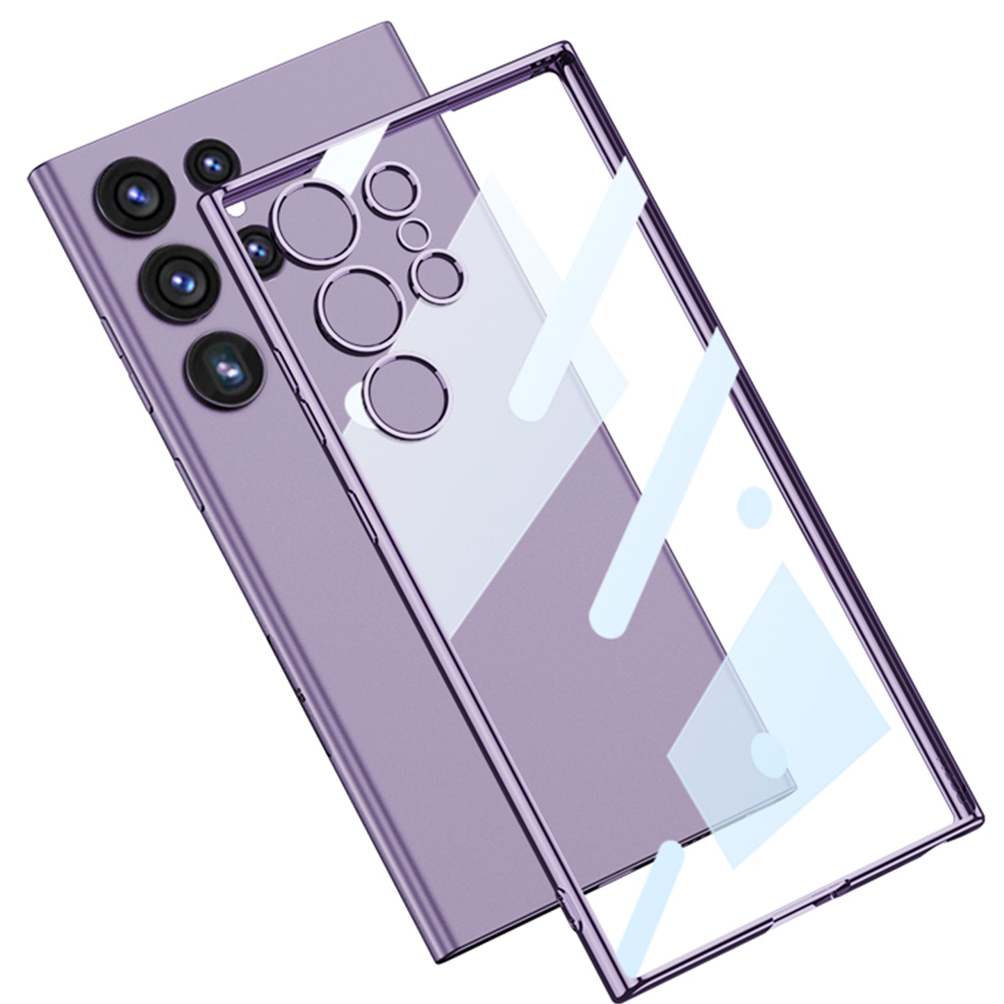 GKK For Samsung Galaxy S24 Ultra Protective Case Electroplating Crystal Clear TPU Phone Cover - Purple