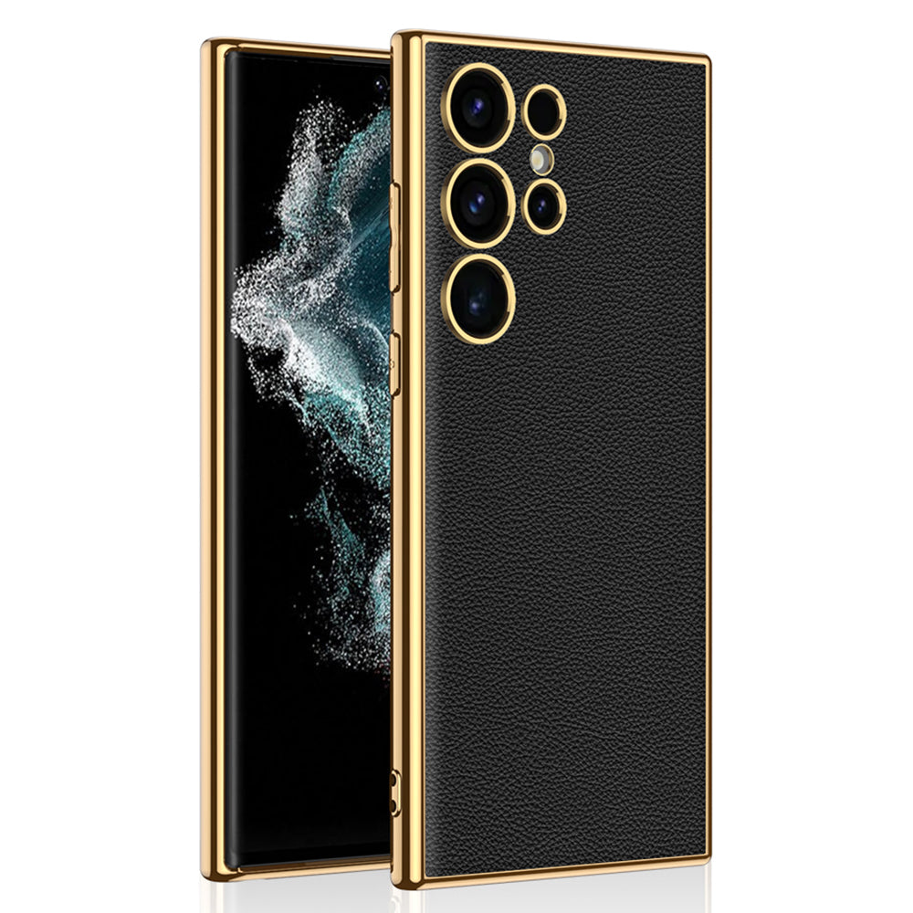 GKK for Samsung Galaxy S24 Ultra Case Electroplating Frame Slim Phone Cover - Black