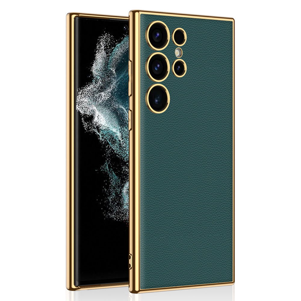 GKK for Samsung Galaxy S24 Ultra Case Electroplating Frame Slim Phone Cover - Green