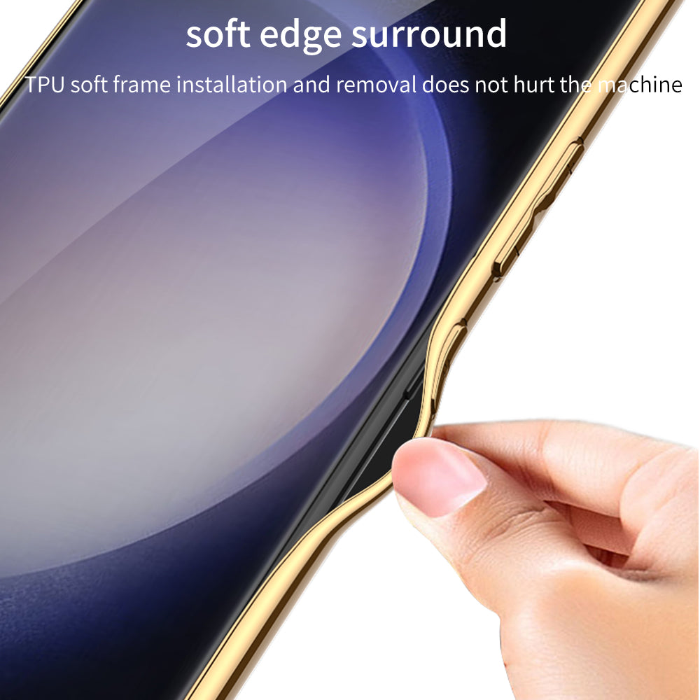 GKK For Samsung Galaxy S24 Ultra Electroplating PU Leather+TPU+PC Woven Texture Cell Phone Cases - White