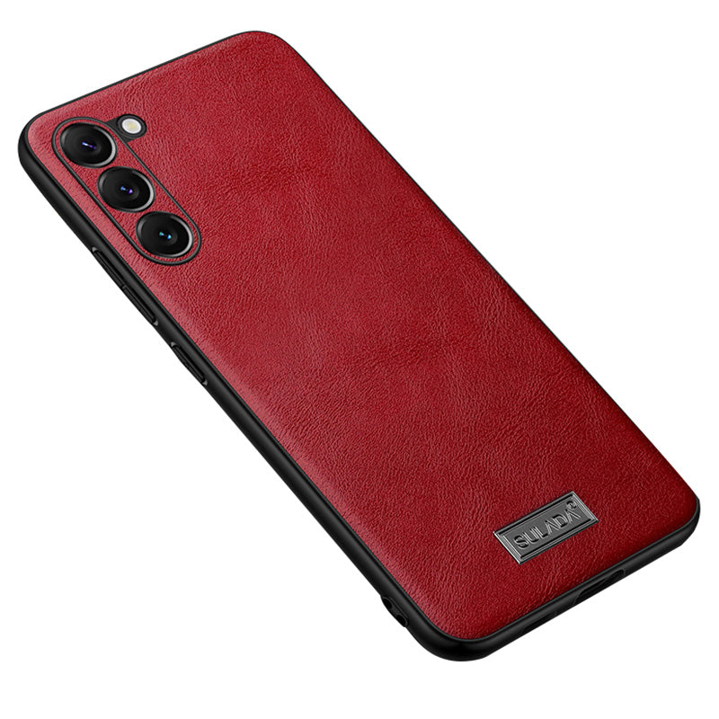 SULADA For Samsung Galaxy S24 Cell Phone Cases PU Leather+TPU+PC Back Cover - Red